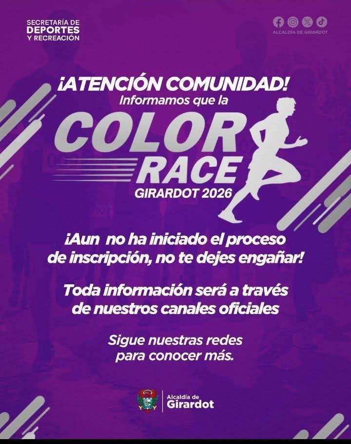 Ojo con las estafas: Alcaldía aclara que aún no abren inscripciones para la Color Race